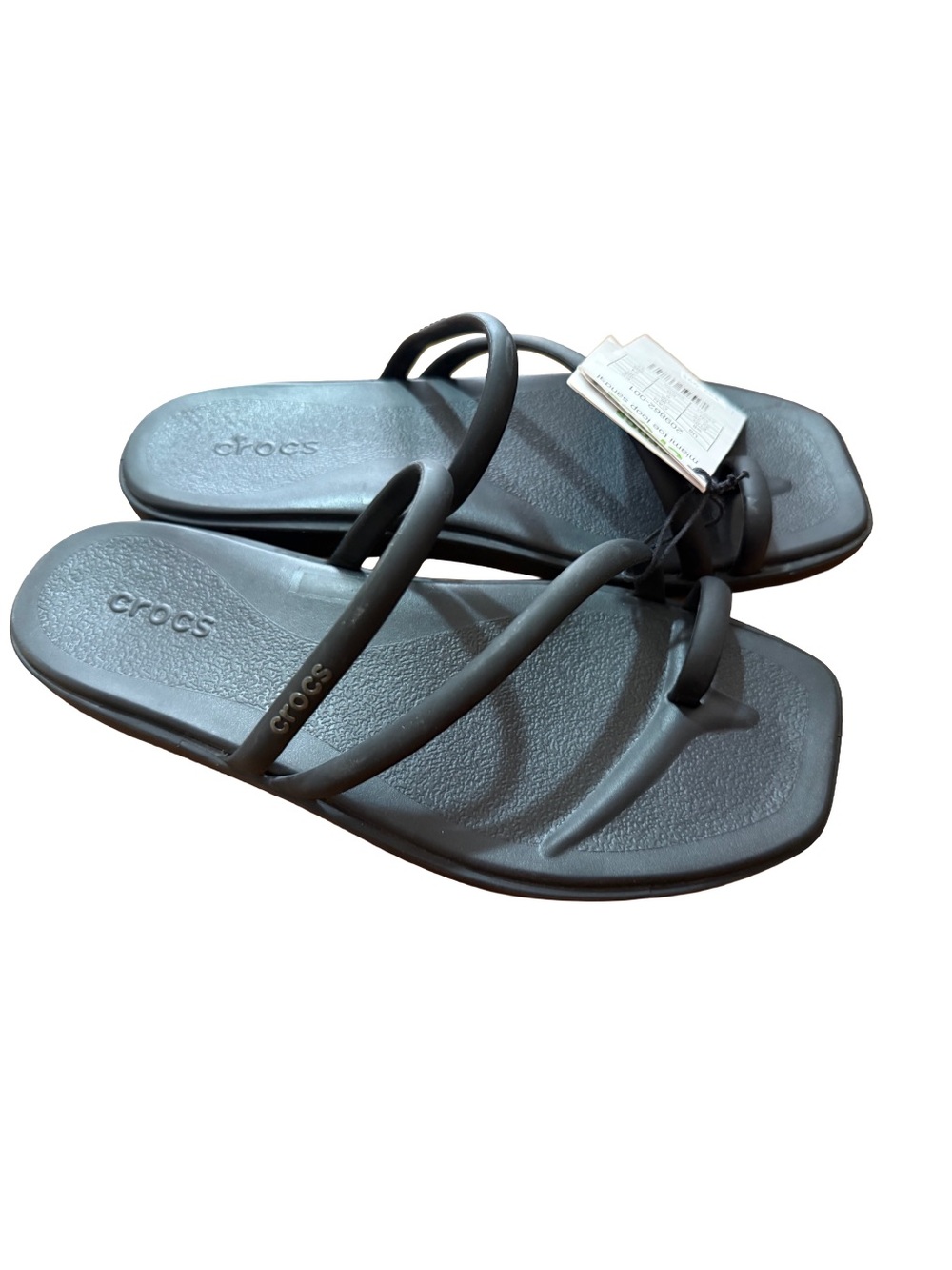 Crocs Miami Toe Loop Sandals Women’s 8 Black Platform Comfort NWT Like New - Picture 4 of 7